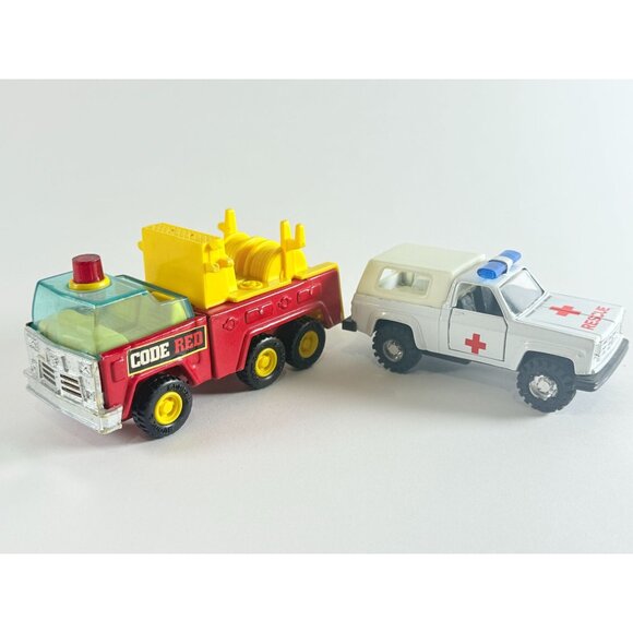 Buddy L Fire Truck Code Red Japan Diecast Rescue Vehicle 1:64 Vintage - Picture 1 of 12